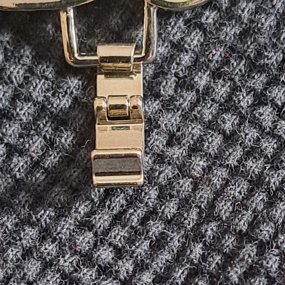 Lia Sophia "French Tip" Cream/Silver Enamel Geometric Double Link Bracelet NWOT - Picture 6 of 7